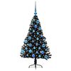 vidaXL Sapin de Noël artificiel pré-éclairé Noir 120 cm PVC