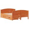 vidaXL Cadre de lit sans matelas cire marron 135x190cm bois pin massif