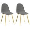 vidaXL Chaises &agrave; manger lot de 2 Gris clair Velours