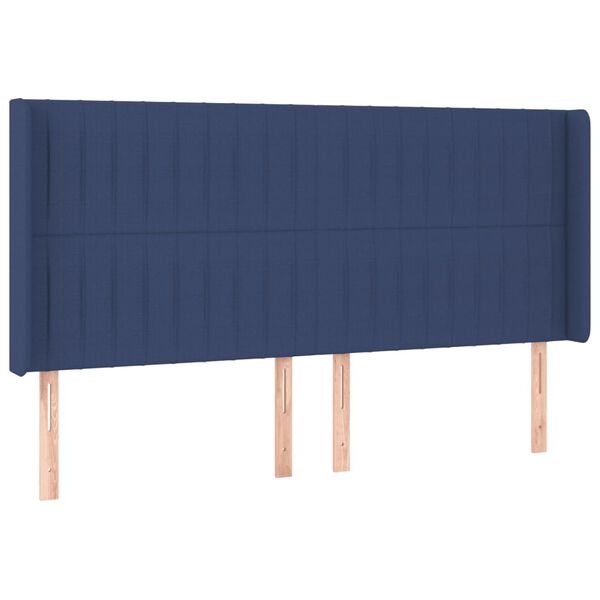 vidaXL Tête de lit à LED Bleu 163x16x118/128 cm Tissu
