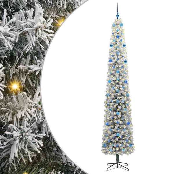 vidaXL Sapin de Noël artificiel Vert 270 cm PVC et acier et plastique