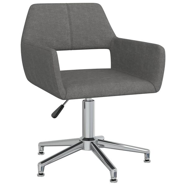 vidaXL Chaise pivotante de salle à manger Gris foncé Tissu