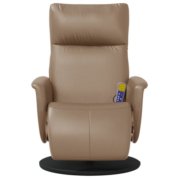 vidaXL Fauteuil inclinable de massage repose-pieds cappuccino