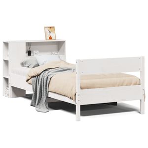 vidaXL Lit biblioth&egrave;que sans matelas blanc 75x190cm bois de pin massif