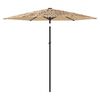 vidaXL Parasol de jardin avec LED et mât en acier marron 223x223x213cm