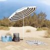vidaXL Parasol de plage Bleu et Blanc 206 x 206 x 212 cm