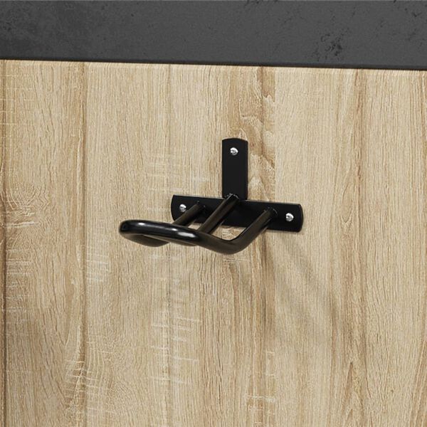 vidaXL Porte-bride mural noir fer