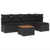vidaXL Salon de jardin 6 pcs avec coussins noir r&eacute;sine tress&eacute;e