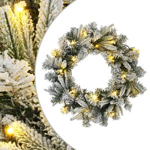 vidaXL Couronne de No&euml;l Blanc Diam. 30 cm PVC et PE 25 LED