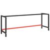 vidaXL Cadre de banc de travail Noir et rouge mat 220x57x79 cm M&eacute;tal