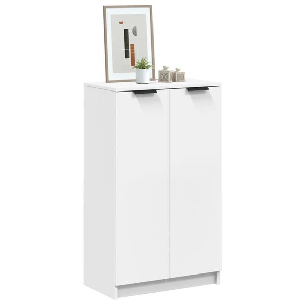 vidaXL Armoire &agrave; chaussures Blanc 59x35x100,5 cm Bois d'ing&eacute;nierie