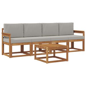 vidaXL Ensemble de canap&eacute;s d'ext&eacute;rieur 5 pcs Gris Naturel et Clair