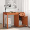 vidaXL Bureau avec tiroir Brun Cir&eacute; 100 x 50 x 74 cm Pin massif
