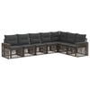 vidaXL Ensemble de canap&eacute; de jardin 7 pc Gris et Gris fonc&eacute; polyrotin