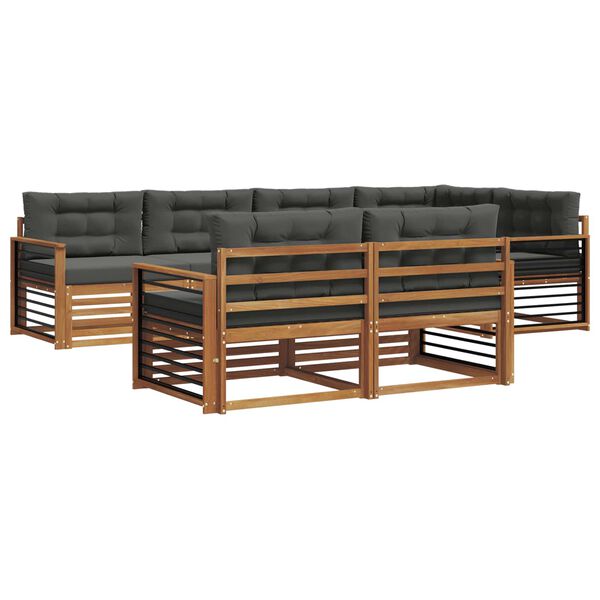 vidaXL Ensemble de canap&eacute;s d'ext&eacute;rieur 7 pcs Naturel et Anthracite