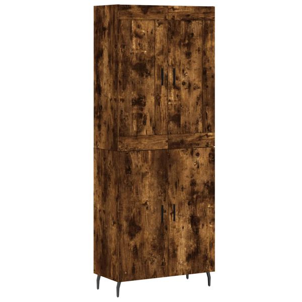 vidaXL Buffet haut Ch&ecirc;ne fum&eacute; 69,5x34x180 cm Bois d'ing&eacute;nierie
