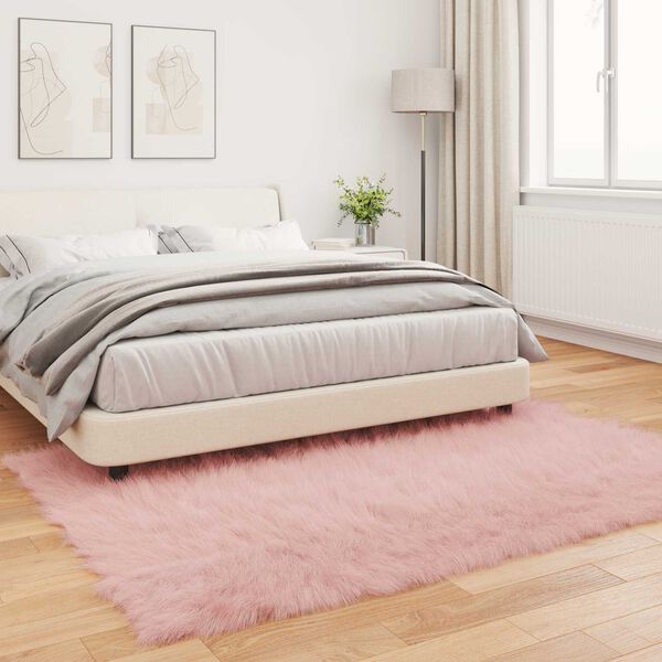 vidaXL Tapis en fausse Tafalla Rose 160 x 230 cm Polyester