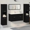 vidaXL Ensemble de mobilier de salle de bain 4 pcs Ch&ecirc;ne noir