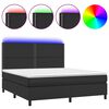 vidaXL Sommier &agrave; lattes de lit avec matelas et LED Noir 180x200 cm