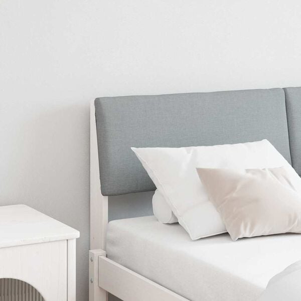 vidaXL T&ecirc;te de lit capitonn&eacute;e Gris clair 160 cm Pin massif