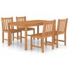 vidaXL Ensemble de salle &agrave; manger de jardin 5 pi&egrave;ces 150 x 90 cm en bois de teck massif