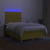 vidaXL Sommier &agrave; lattes de lit et matelas et LED Vert 120x200 cm Tissu