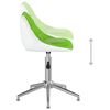 vidaXL Chaise pivotante de salle &agrave; manger Vert et blanc Similicuir
