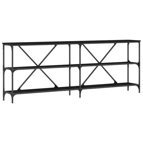 vidaXL Table console Ch&ecirc;ne noir 200 x 30 x 75 cm Bois d'ing&eacute;nierie