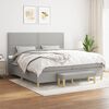 vidaXL Sommier &agrave; lattes de lit avec matelas Gris clair 200x200cm Tissu