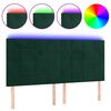 vidaXL T&ecirc;te de lit &agrave; LED Vert fonc&eacute; 180x5x118/128 cm Velours