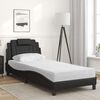 vidaXL Lit Viana avec matelas noir 80x200 cm similicuir