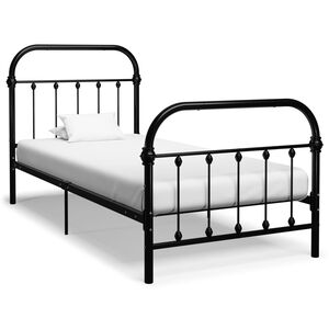 vidaXL Cadre de lit sans matelas noir m&eacute;tal 90x200 cm