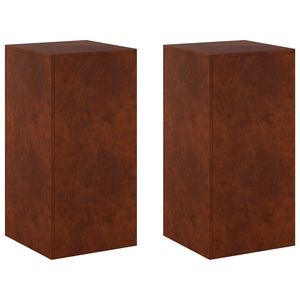 vidaXL Support de Plante 2 pcs Rouill&eacute; 40 x 40 x 80 cm Acier patin&eacute;