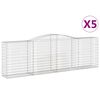 vidaXL Paniers &agrave; gabions arqu&eacute;s 5 pcs 400x50x120/140 cm Fer galvanis&eacute;