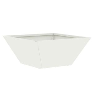 vidaXL Cache-pot de jardin Blanc 35 x 35 x 15 cm Acier lamin&eacute; &agrave; froid