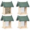 vidaXL Mangeoires &agrave; oiseaux 4 pcs Bois de sapin