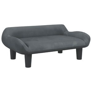 vidaXL Canap&eacute; pour enfants gris fonc&eacute; 70x40x24 cm velours