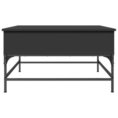 vidaXL Table basse noir 80x80x45 cm bois d'ingénierie et métal