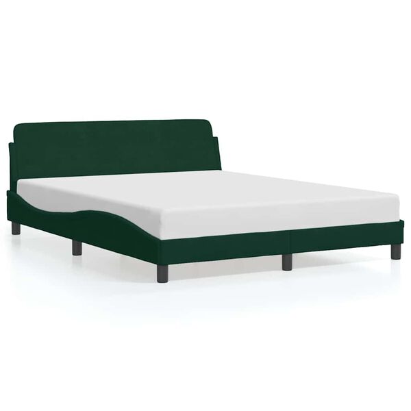 vidaXL Cadre de lit Dover vert fonc&eacute; 160x200 cm velours