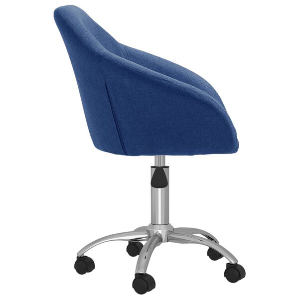 vidaXL Chaise pivotante de salle &agrave; manger Bleu Tissu