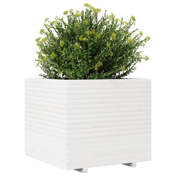 vidaXL Jardinière blanc 80x80x72 cm bois de pin massif