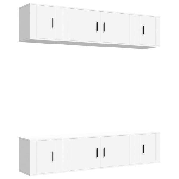 vidaXL Ensemble de meubles TV 6 pcs Blanc Bois d'ing&eacute;nierie