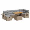 vidaXL Salon de jardin avec coussins 5 pcs beige r&eacute;sine tress&eacute;e acacia