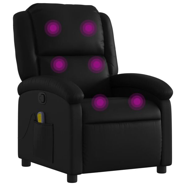 vidaXL Fauteuil de massage inclinable noir similicuir