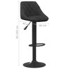 vidaXL Tabouret de bar Noir Velours