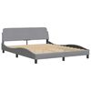 vidaXL Cadre de lit avec LED sans matelas gris clair 160x200 cm tissu