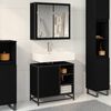 vidaXL Ensemble de mobilier de salle de bain 2 pcs Ch&ecirc;ne noir