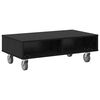 vidaXL Table d'appoint avec roues Ch&ecirc;ne noir 90 x 50 x 30 cm