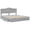 vidaXL Lit de Rangement Gris Sonoma 200 x 200 cm Bois d'ing&eacute;nierie