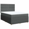 vidaXL Sommier &agrave; lattes de lit avec matelas Gris fonc&eacute; 140x200cm Tissu